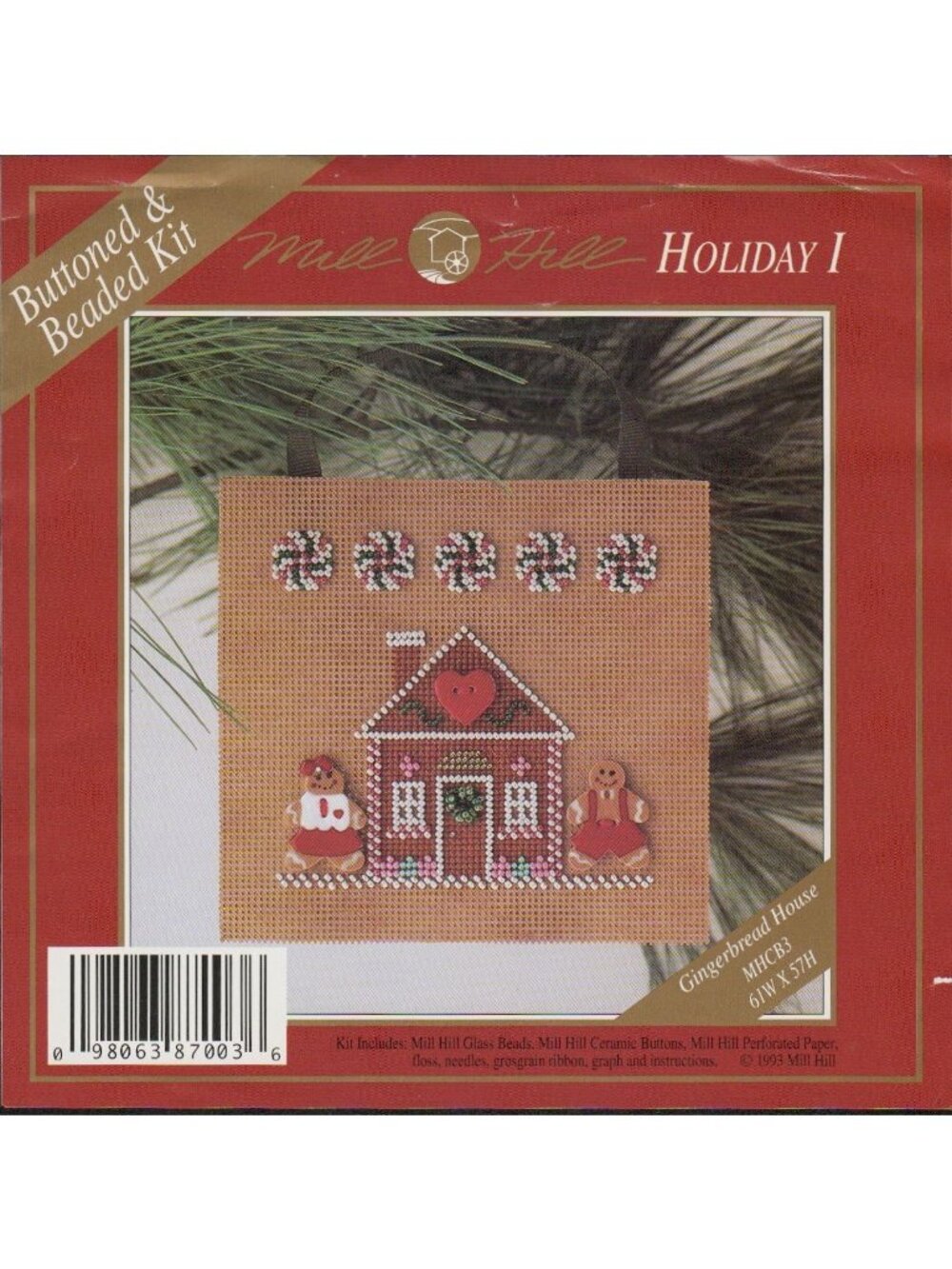 Mill Hill Holiday I MHCB3 Buttoned & Beaded Gingerbread House Kit 1993